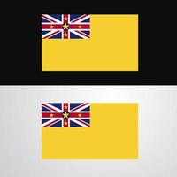 conception de bannière de drapeau niue vecteur