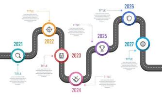 La société est jalons ont passé 7 ans sur une voie férocement concurrentielle. chronologie de l'entreprise de présentation. vecteur