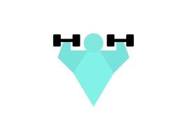 illustration vectorielle de gym logo design plat vecteur