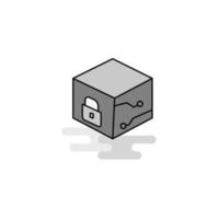 cube web icône ligne plate remplie icône grise vecteur