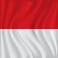 drapeau réaliste de l'indonésie vecteur graphique