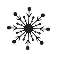 illustration de silhouette de flocon de neige dessiné à la main plat vecteur