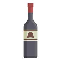 stocker le vecteur de dessin animé d'icône de bouteille de vin. cave viticole