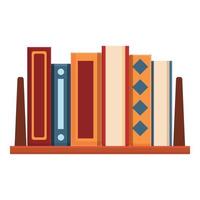 icône d'étagère de livres à la maison confortable, style cartoon vecteur