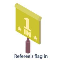 drapeau des arbitres en icône, style isométrique vecteur