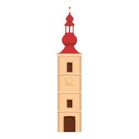 icône de la tour de la ville de slovénie, style cartoon vecteur