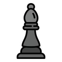 icône d'évêque d'échecs, style de contour vecteur