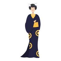 vecteur de dessin animé d'icône de geisha ethnique. femme japon