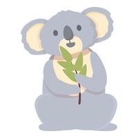 koala mange vecteur de dessin animé d'icône de branche d'arbre. Un ours mignon
