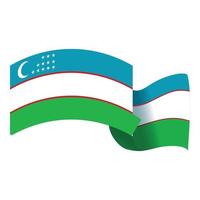 vecteur de dessin animé d'icône de drapeau de vent de l'ouzbékistan. jour de couverture