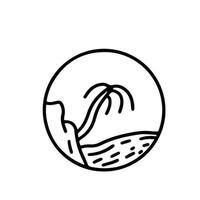 modèle de conception de logo extérieur. plage mer icône illustration vectorielle vecteur