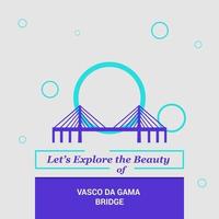 explorons la beauté du pont vasco da gama lisbonne portugal monuments nationaux vecteur