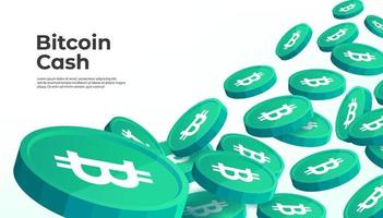 fond de bannière de concept de crypto-monnaie bitcoin cash bch. vecteur