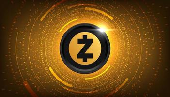 fond de bannière de concept de crypto-monnaie de pièce de monnaie zcash zec. vecteur