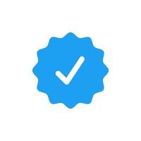 icône bleue de compte de médias sociaux vérifiée. signe de profil approuvé. illustration vectorielle. vecteur