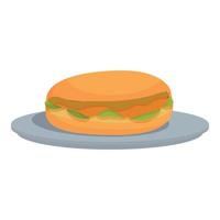 vecteur de dessin animé icône hamburger. plat de nourriture