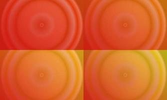 quatre ensembles de fond abstrait dégradé radial jaune, orange et rouge. style simple, minimal, moderne et coloré. utiliser pour la page d'accueil, la toile de fond, le fond d'écran, la bannière de couverture ou le dépliant vecteur
