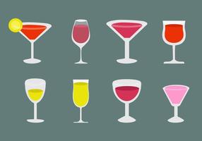 L'alcool et les icônes de cocktail vecteur libre