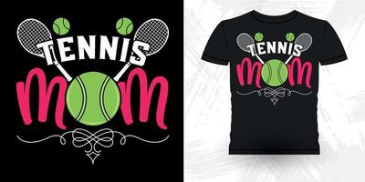 maman amant fans de tennis joueurs de tennis drôles rétro vintage fête des mères conception de t-shirt de tennis vecteur