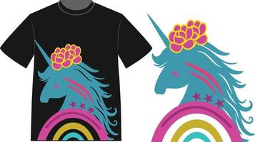 conception de t-shirt licorne vecteur