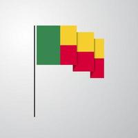 bénin agitant le drapeau fond créatif vecteur