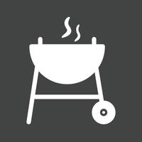 icône inversée de glyphe de barbecue vecteur