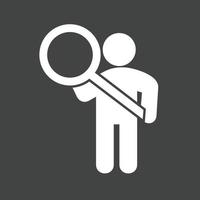 icône inversée de glyphe de recherche vecteur