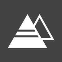 icône inversée de glyphe de pyramides vecteur