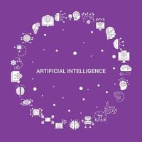 jeu d'icônes d'intelligence artificielle modèle vectoriel infographique