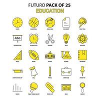 jeu d'icônes d'éducation jaune futuro dernier pack d'icônes de conception vecteur