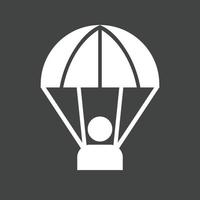 icône inversée de glyphe de parachutiste vecteur