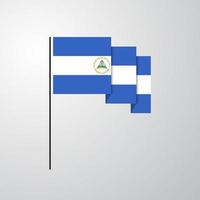 nicaragua agitant le drapeau fond créatif vecteur