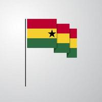 ghana agitant le drapeau fond créatif vecteur