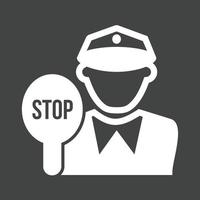 icône inversée du glyphe de la police de la circulation vecteur
