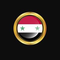 drapeau syrie bouton doré vecteur