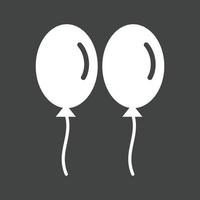 icône inversée de glyphe de ballons vecteur