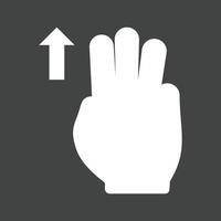 trois doigts vers le bas icône inversée glyphe vecteur