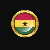 drapeau ghana bouton doré vecteur