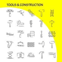 outils et construction pack d'icônes dessinés à la main pour les concepteurs et les développeurs vecteur