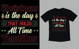 typographie du jour de noël et conception de t-shirt graphique vecteur