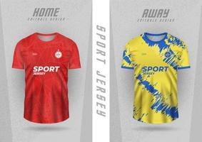 maquette d'arrière-plan pour les maillots de sport, les maillots d'équipe, les maillots de club, les rayures rouges et jaunes. vecteur