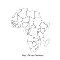 carte de l'afrique régions de l'afrique carte politique avec des pays individuels, dessin de la carte de l'afrique vecteur