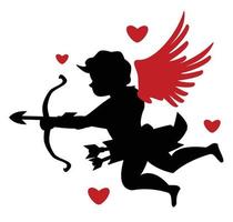 illustration de silhouette de cupidons vecteur