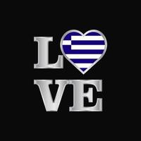 amour typographie grèce drapeau conception vecteur beau lettrage