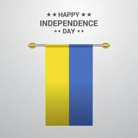 fond de drapeau suspendu fête de l'indépendance de l'ukraine vecteur