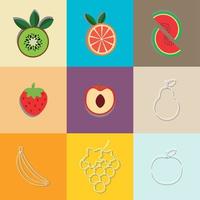 ensemble d'illustrations vectorielles tranche de fruits vecteur