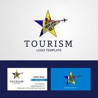 voyage moldavie drapeau créatif star logo et conception de carte de visite vecteur