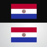 conception de bannière drapeau paraguay vecteur