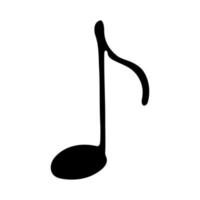 doodle de note de musique. symbole musical dessiné à la main. élément unique pour l'impression, le web, le design, la décoration, le logo vecteur
