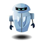 intelligence artificielle.robot volant. chat bot pour le support virtuel. robot bavard. assistant de messagerie en ligne sur les sites. service d'assistance vocale. personnage pour les enfants. vecteur